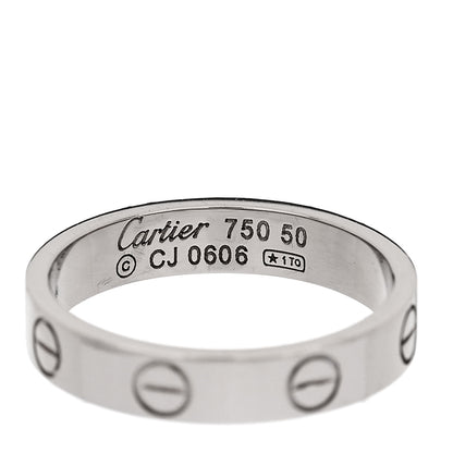 Cartier 18K White Gold 3.5mm LOVE Wedding Band Ring 50 5.25 4 of 4