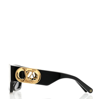 Louis Vuitton Acetate LV Link Square Sunglasses Z1478E Black 3 of 9