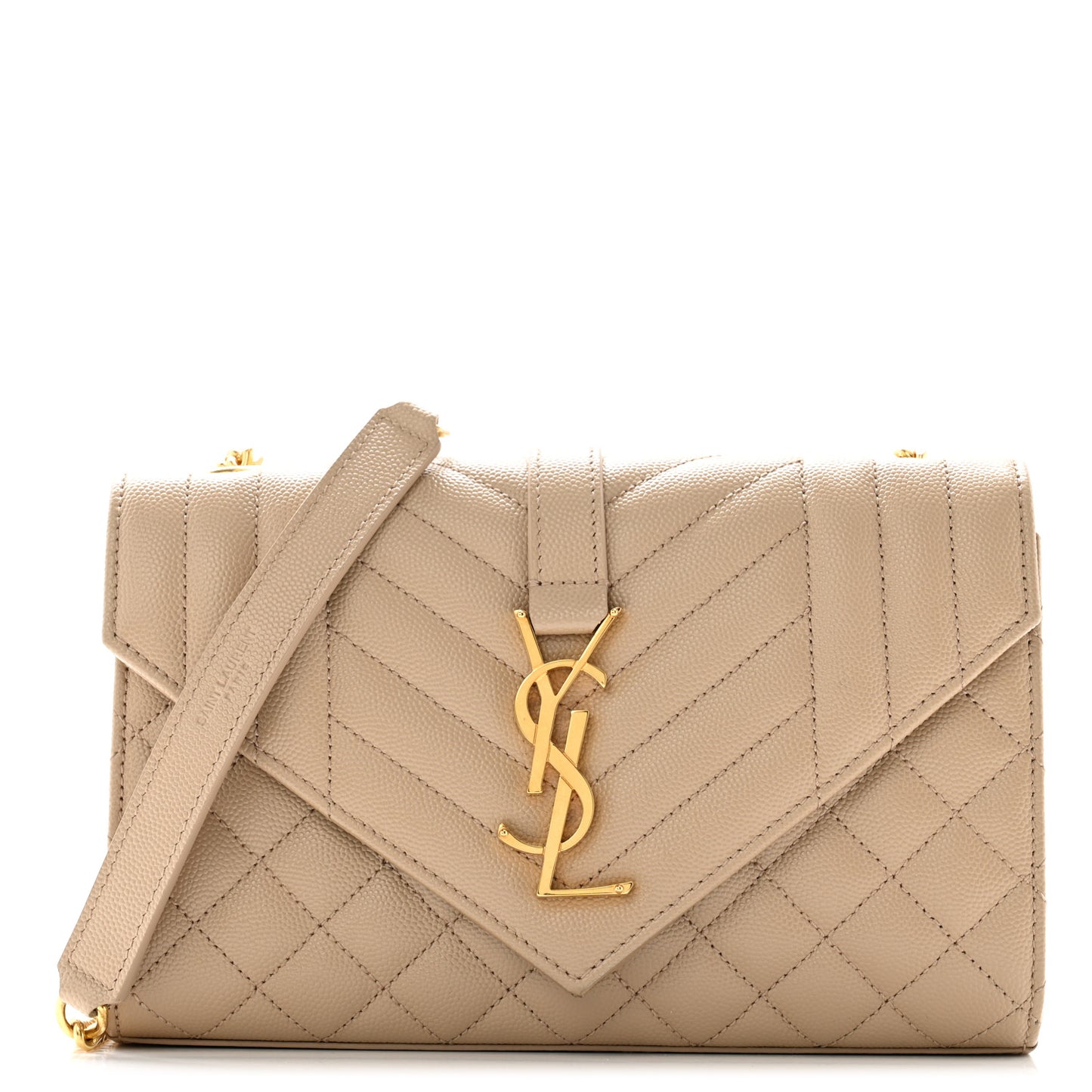 Grain De Poudre Textured Mixed Matelasse Triquilt Small Monogram Satchel Dark Beige