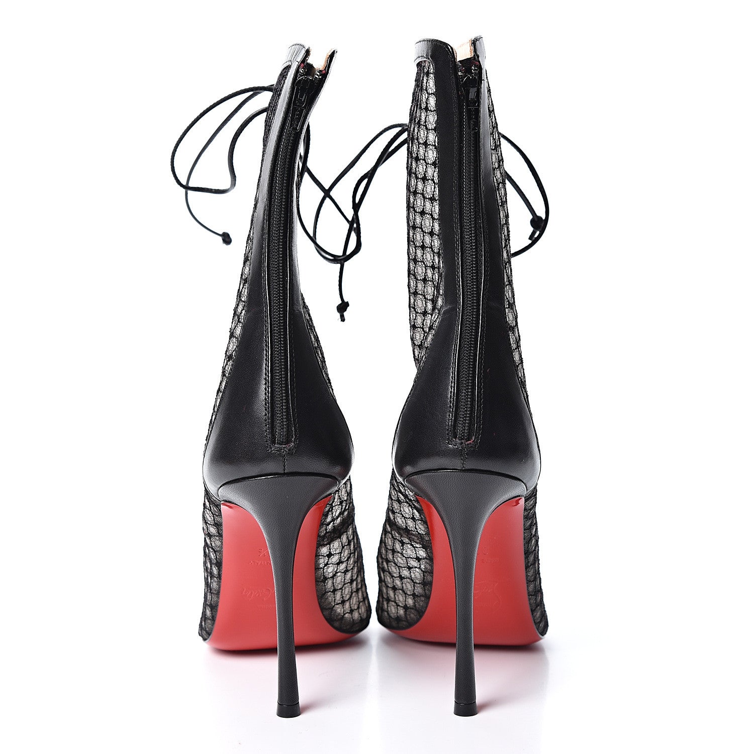 Christian Louboutin Nappa Fishnet Lace Hotero 100 Ankle Boots 37.5 Black 5 of 8