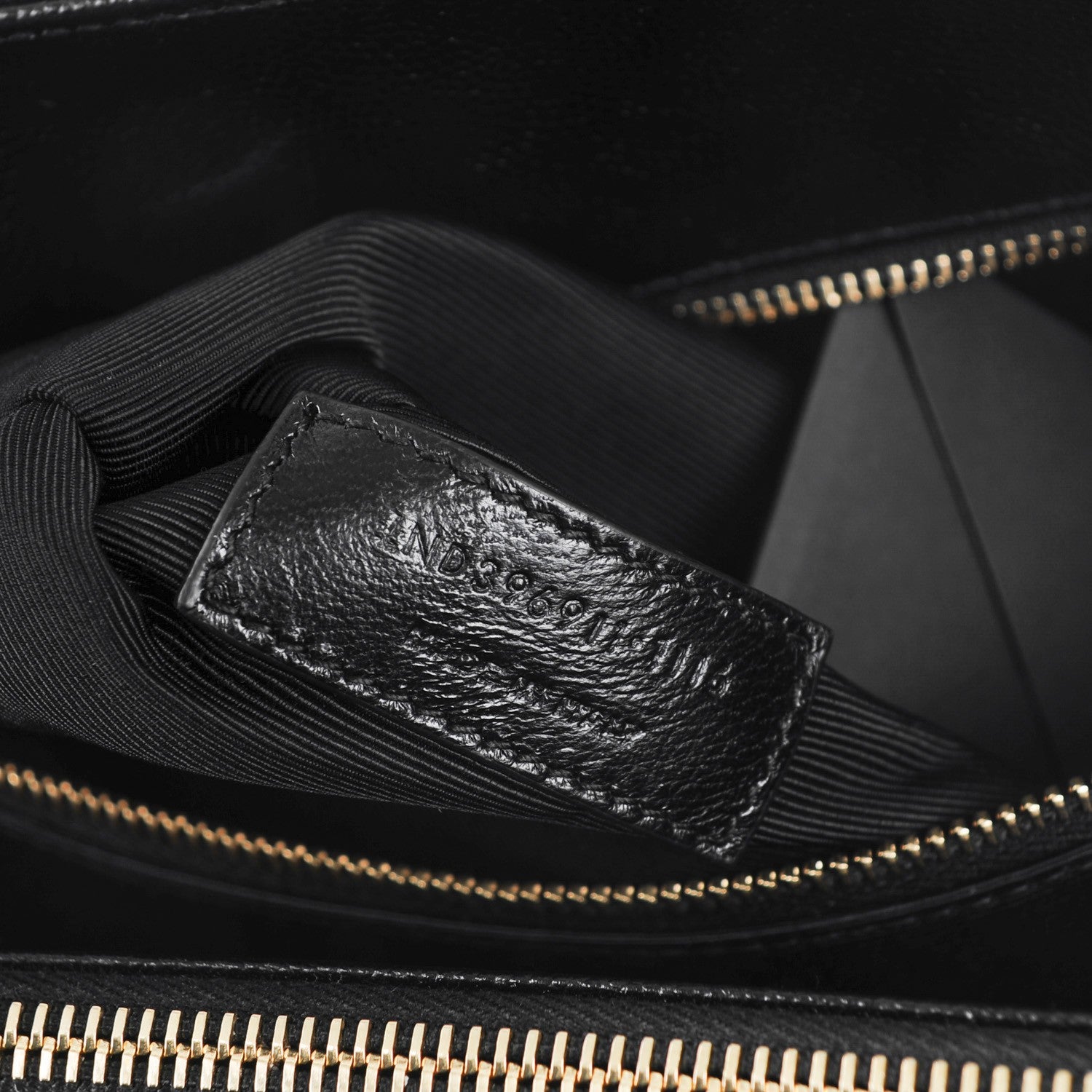 Saint Laurent Grain De Poudre Matelasse Chevron Monogram Shopping Bag Black 7 of 7