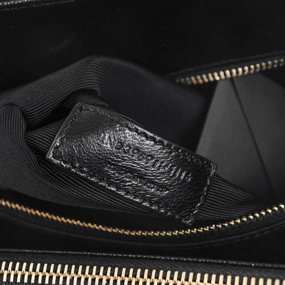 Saint Laurent Grain De Poudre Matelasse Chevron Monogram Shopping Bag Black 7 of 7
