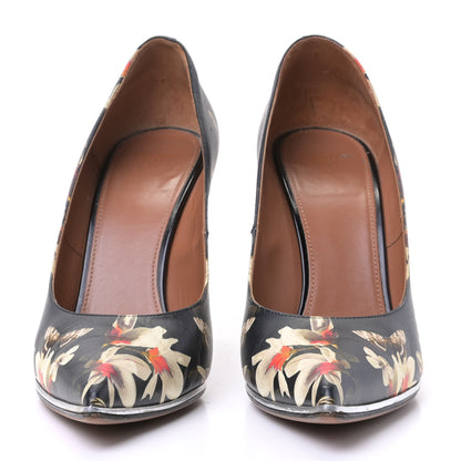 Givenchy Calfskin Floral Print Pointed Toe Pumps 40 Black Multicolor 2 of 4