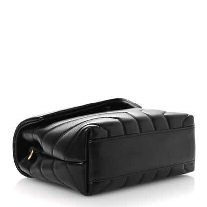Saint Laurent Calfskin Y Quilted Monogram Toy Loulou Crossbody Bag Black 4 of 15