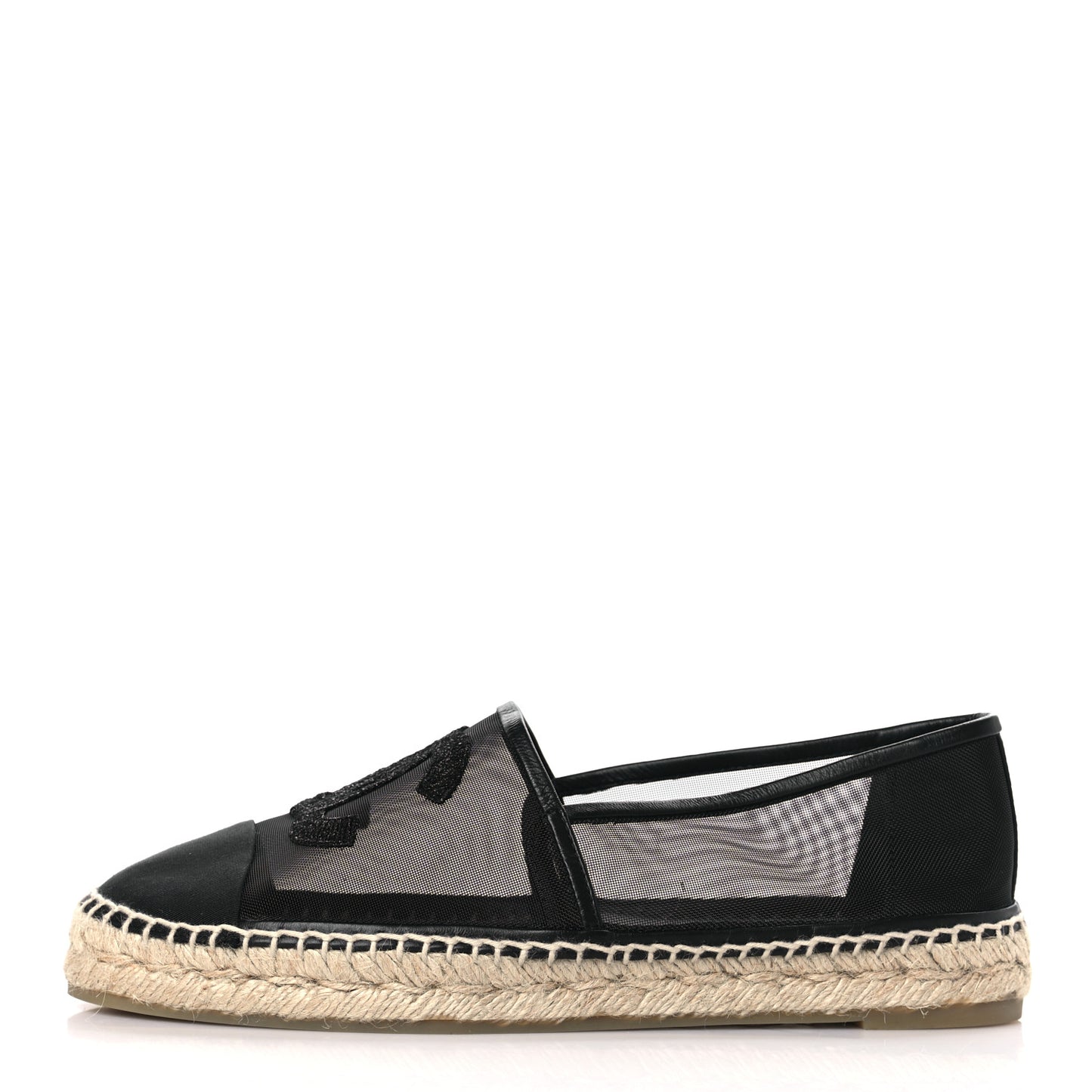 Mesh Grosgrain CC Espadrilles 40 Black