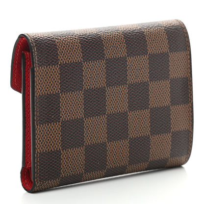 Louis Vuitton Damier Ebene Victorine Wallet Red 3 of 7