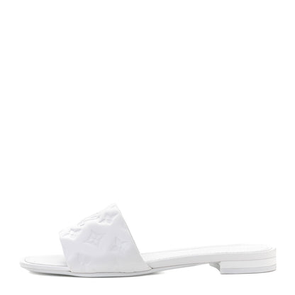 Louis Vuitton Lambskin Embossed Monogram Revival Flat Mules 40 White 2 of 21