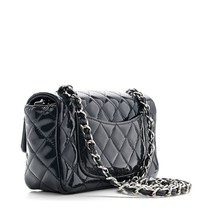 Chanel Patent Calfskin Quilted Mini Rectangular Flap Navy Blue 3 of 11
