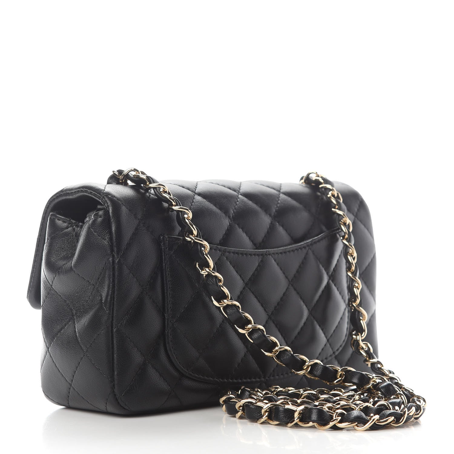 Chanel Lambskin Quilted Mini Rectangular Flap Black 2 of 8