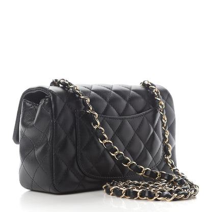 Chanel Lambskin Quilted Mini Rectangular Flap Black 2 of 8