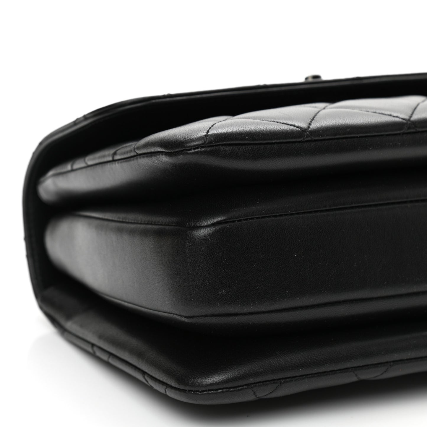 Lambskin Quilted Small Trendy CC Dual Handle Flap Bag So Black