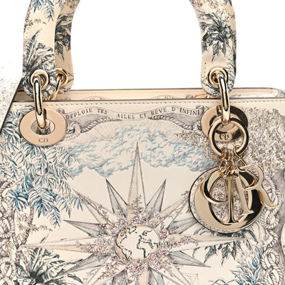 Christian Dior Calfskin Reve d'Infini Print Medium Lady Dior White Multicolor 7 of 9