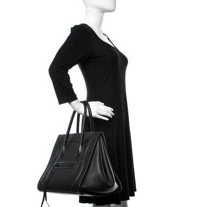 Celine Grained Calfskin Medium Phantom Luggage Black 2 of 16