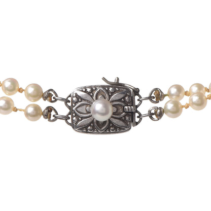 Mikimoto Sterling Silver Akoya Pearl 3.5-7.5mm Double Strand Graduated Necklace 4 of 6