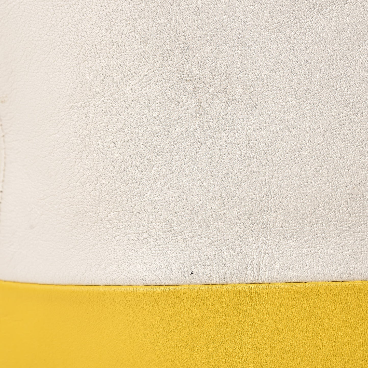 Lambskin Vertical Bi-Cabas White Sun Yellow