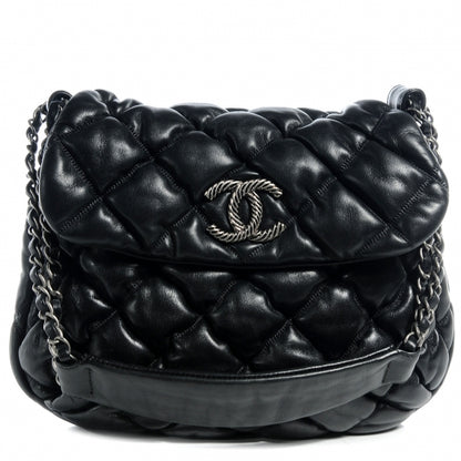 Chanel Lambskin Bubble Quilt Flap Bag Black 1 of 8