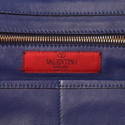 Valentino Garavani Vitello Medium Rockstud Tote Blue China 7 of 18