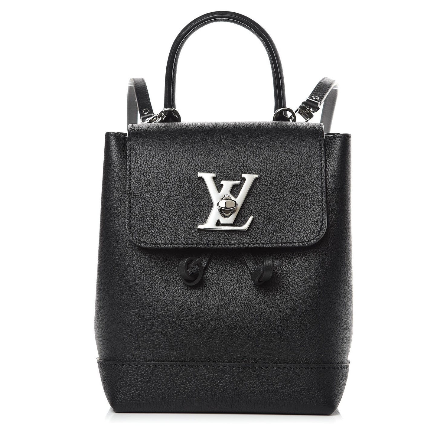 Calfskin Lockme Mini Backpack Black