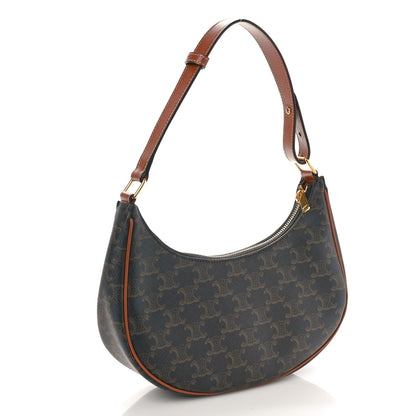 Celine Triomphe Canvas Calfskin Ava Shoulder Bag Tan 3 of 9