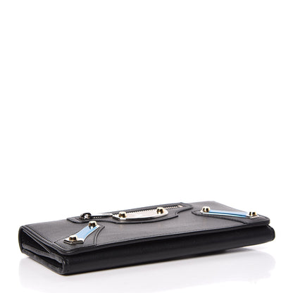 Balenciaga Shiny Calfskin Amp Plate Silver Hardware Money Wallet Black 4 of 7