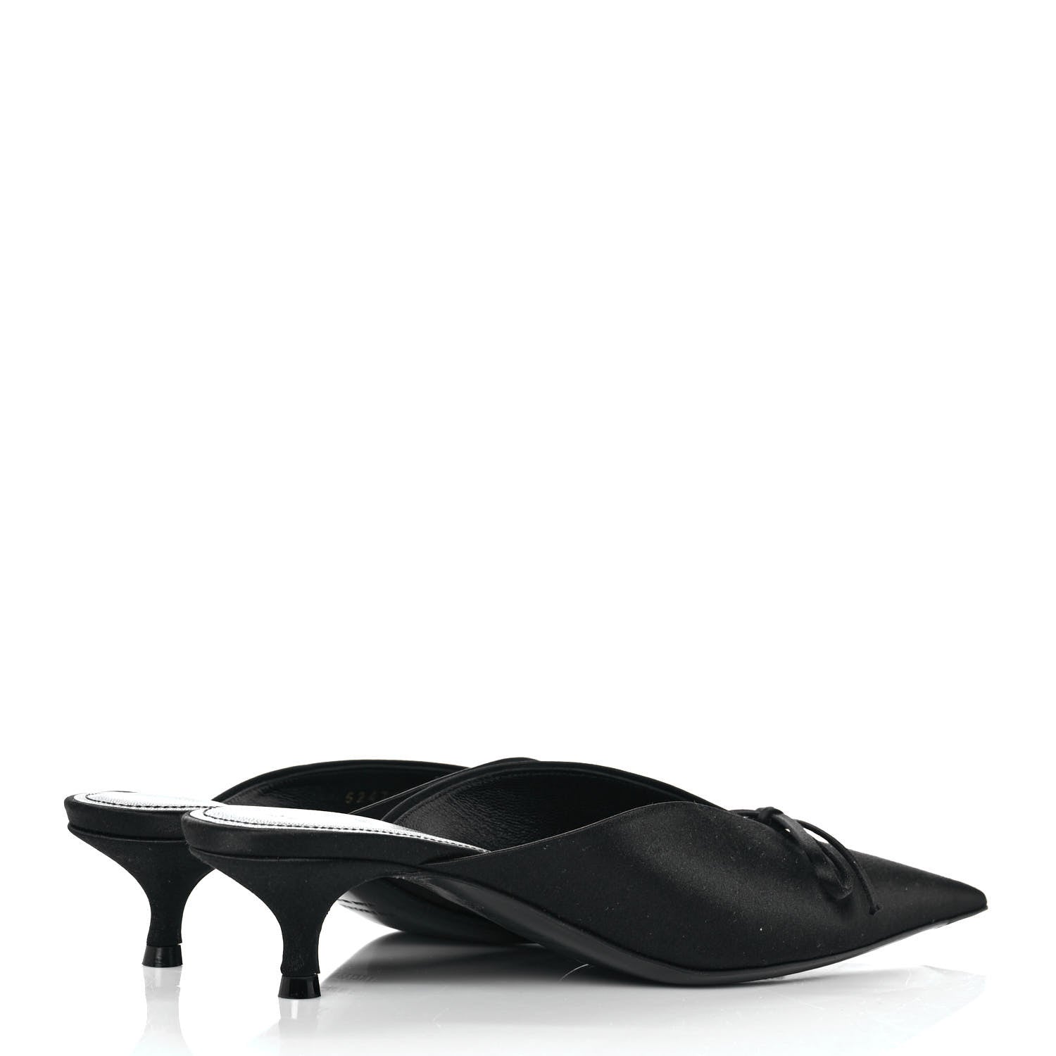 Balenciaga Satin Pointed Toe Knife 40mm Mules 37 Black 4 of 8