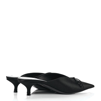 Balenciaga Satin Pointed Toe Knife 40mm Mules 37 Black 4 of 8