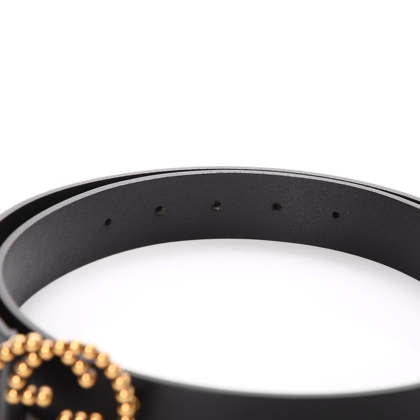 Margaux Calfskin Studded Interlocking G 30mm Belt 85 34 Black