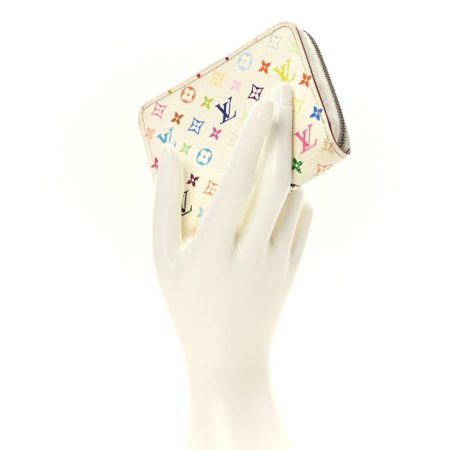 Louis Vuitton Monogram Multicolor Zippy Coin Purse Wallet White 2 of 7