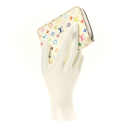 Louis Vuitton Monogram Multicolor Zippy Coin Purse Wallet White 2 of 7