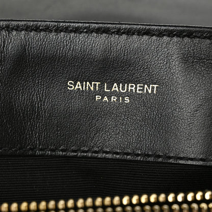 Saint Laurent Calfskin Y Quilted Monogram Small Loulou Chain Satchel Black 7 of 8