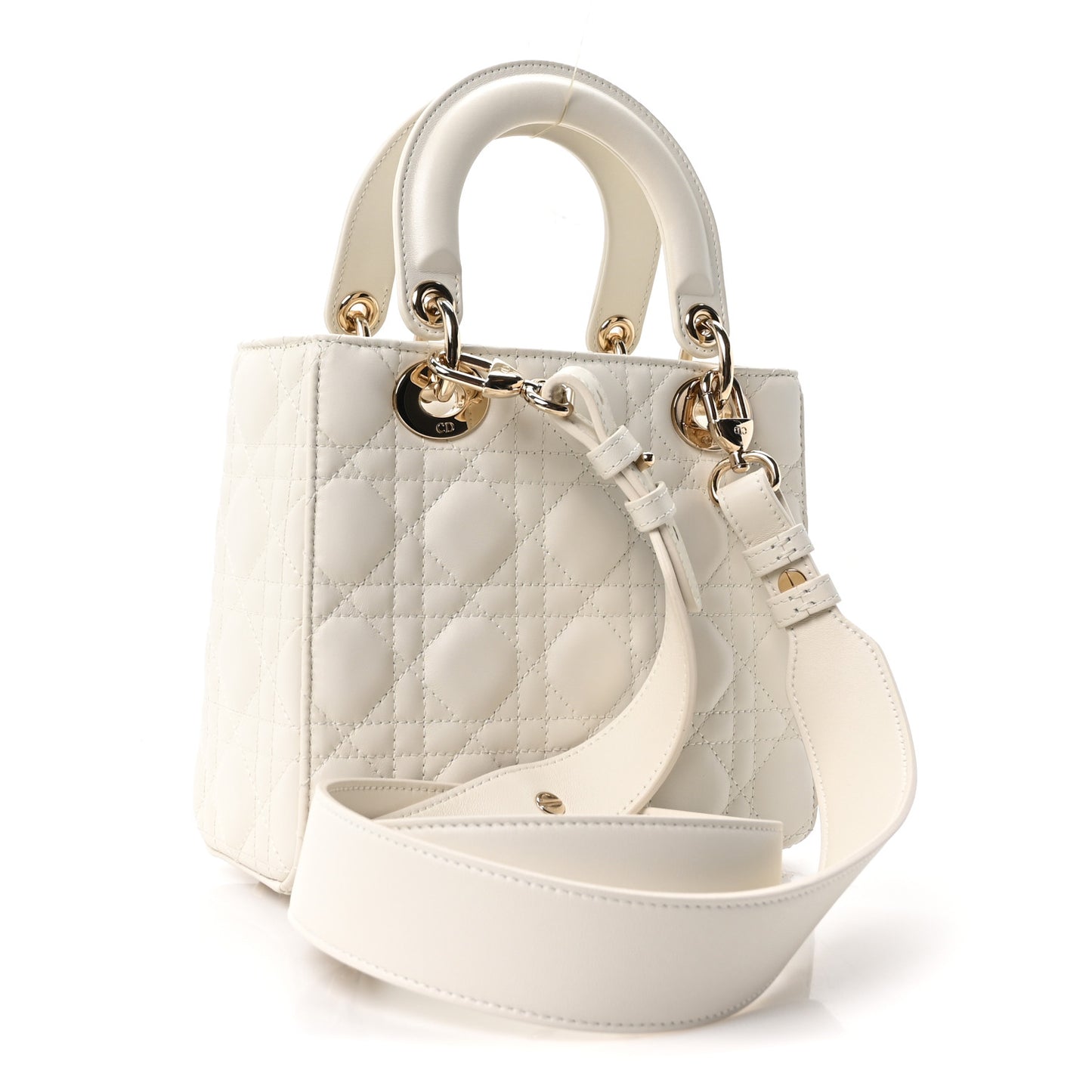 Lambskin Cannage Small My ABCDior Lady Dior White