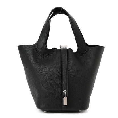 Hermes Taurillon Clemence Picotin Lock 18 PM Black 1 of 12