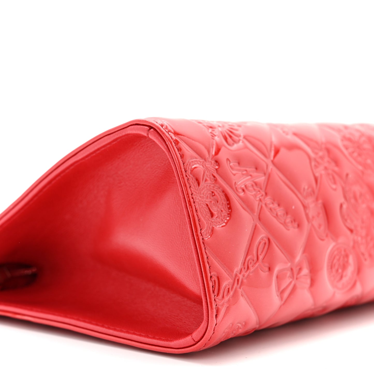 Patent Calfskin Lucky Symbols Pochette Red