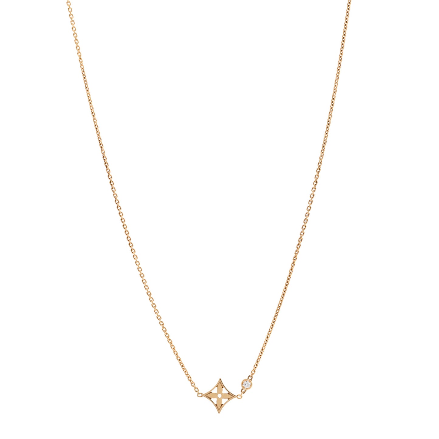 18K Yellow Gold Diamond Idylle Blossom Pendant Necklace