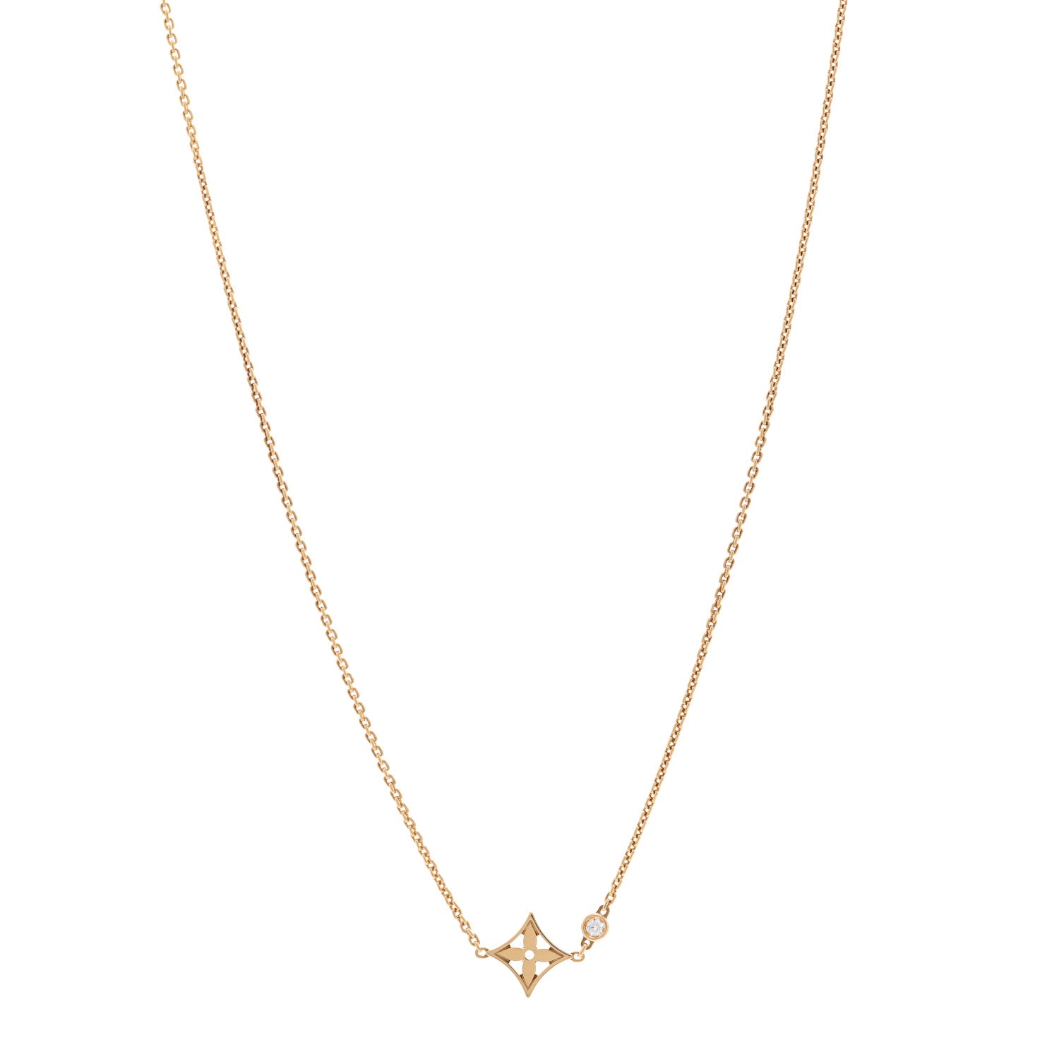 Louis Vuitton 18K Yellow Gold Diamond Idylle Blossom Pendant Necklace 1 of 4