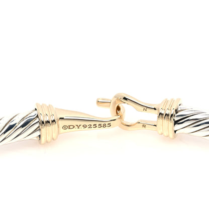 David Yurman Sterling Silver 14K Yellow Gold 5mm Cable Classic Buckle Bracelet 5 of 5