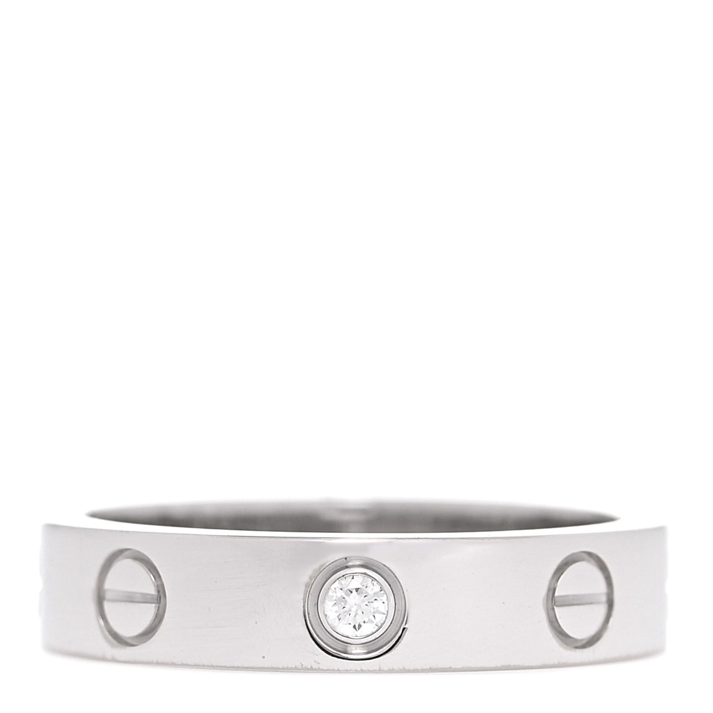 18K White Gold Diamond 4mm LOVE Wedding Band Ring 50 5.25