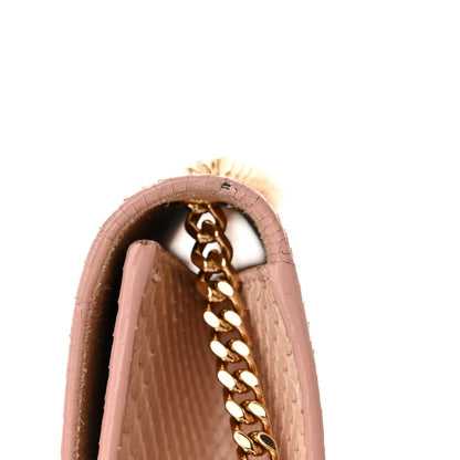 Saint Laurent Snakeskin Medium Classic Monogram Kate Tassel Satchel Beige 12 of 13