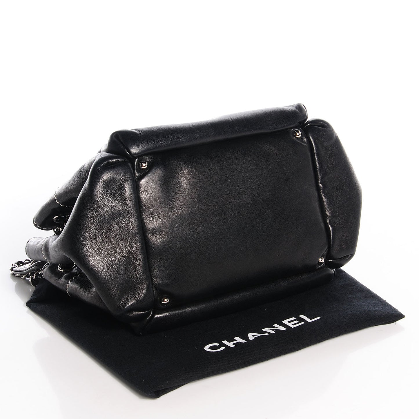 Lambskin Lax Accordion Hobo Black