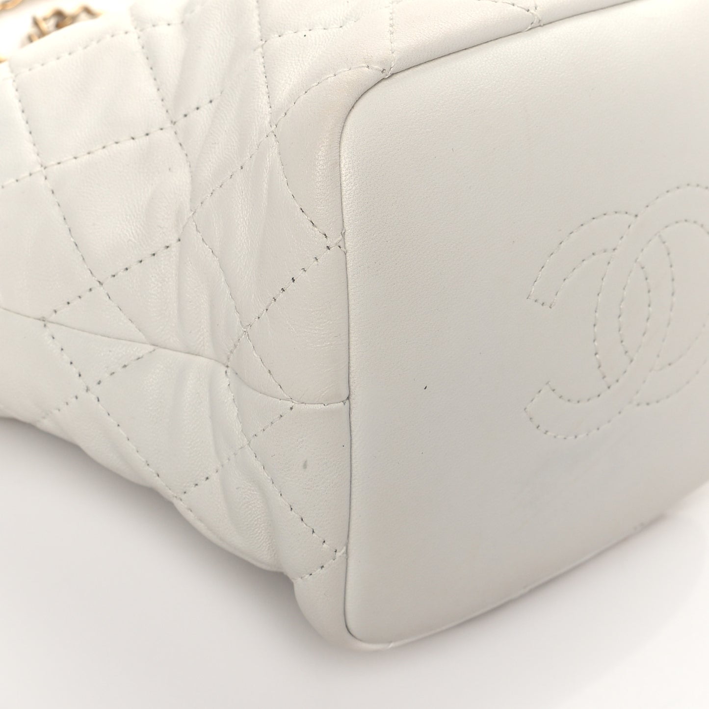 Lambskin Quilted Small Perfect Meeting Hobo White
