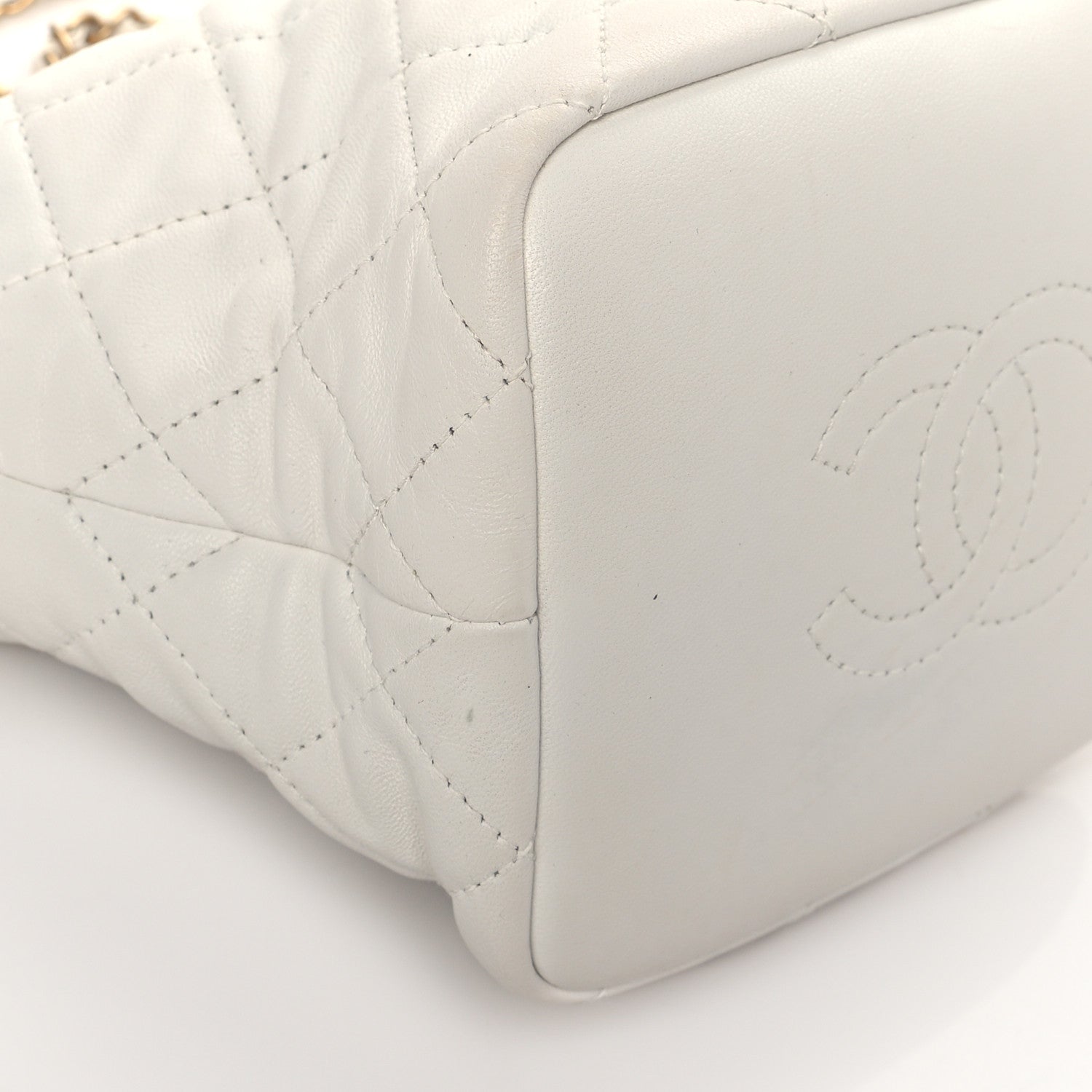 Chanel Lambskin Quilted Small Perfect Meeting Hobo White 10 of 11