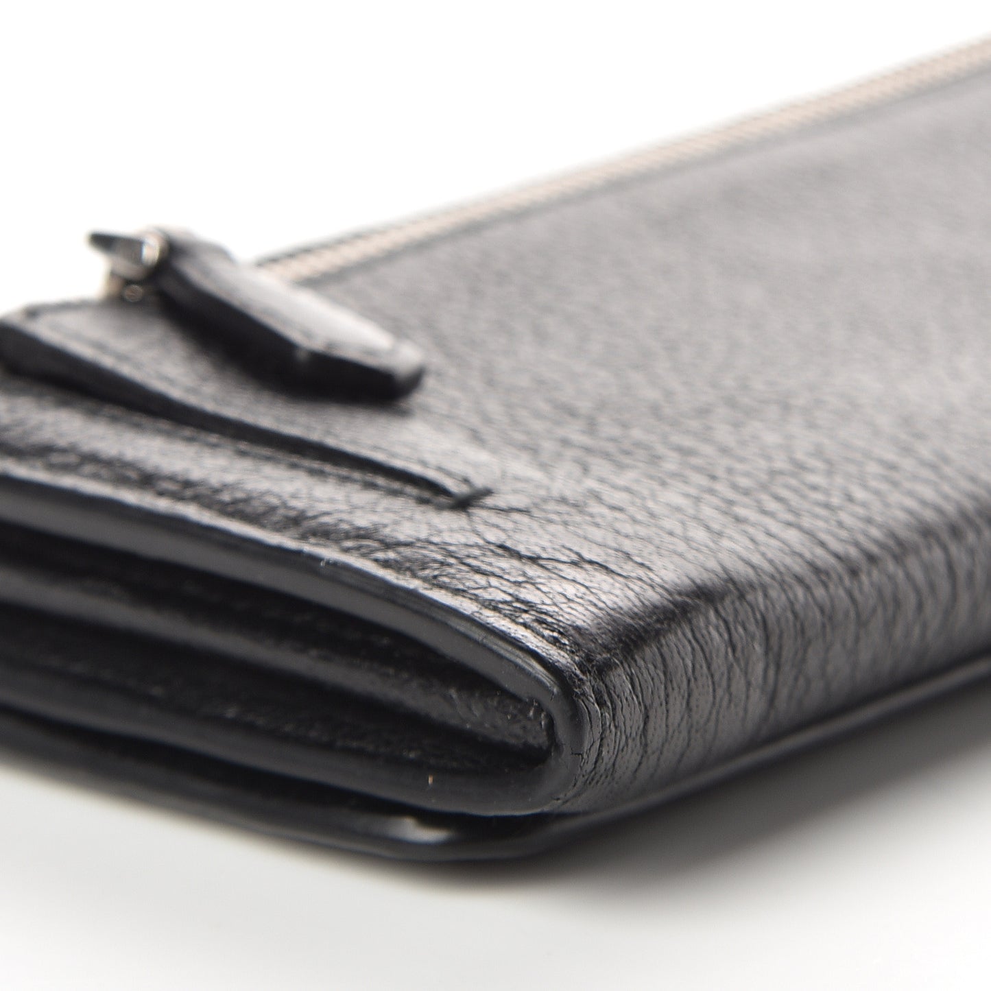 Vitello Daino Continental Flap Wallet Black