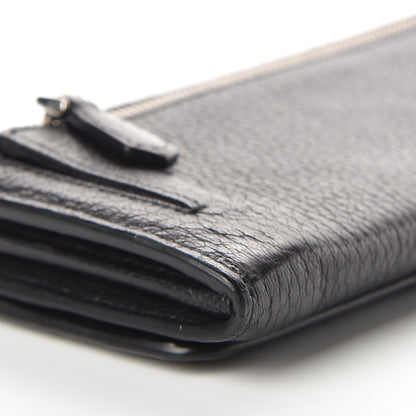 Prada Vitello Daino Continental Flap Wallet Black 5 of 11