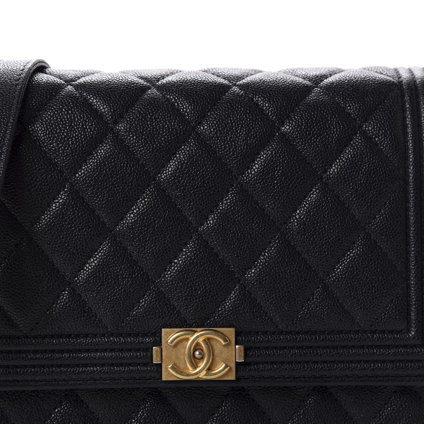 Caviar Quilted Boy Square Wallet On Chain WOC Navy