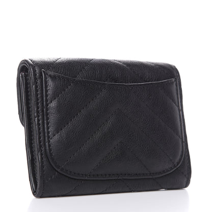 Chanel Crumpled Calfskin Chevron Quilted Reissue Card Holder Black 3 of 8