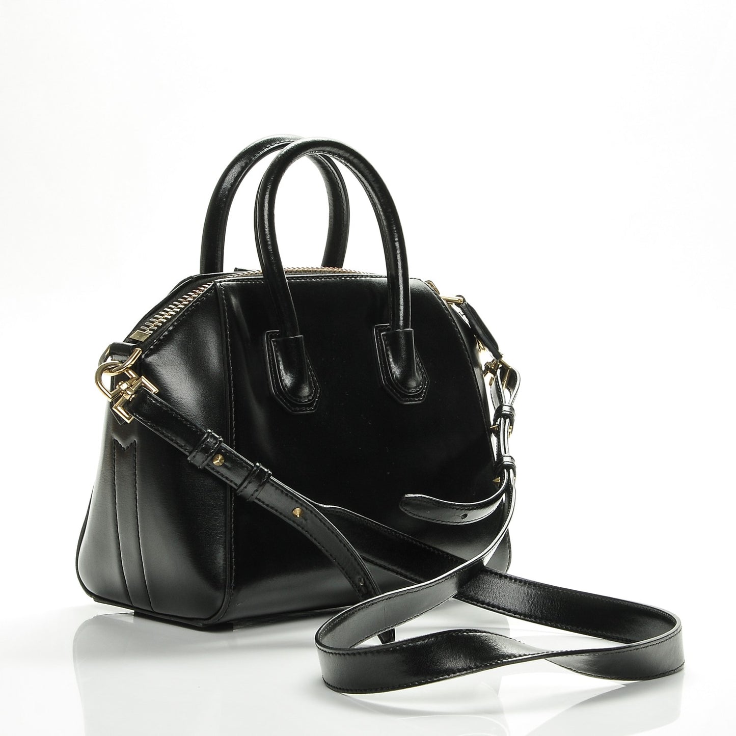 Shiny Lord Calfskin Mini Antigona Black