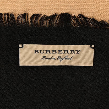 Burberry Silk London England Square Scarf Camel Black 3 of 5