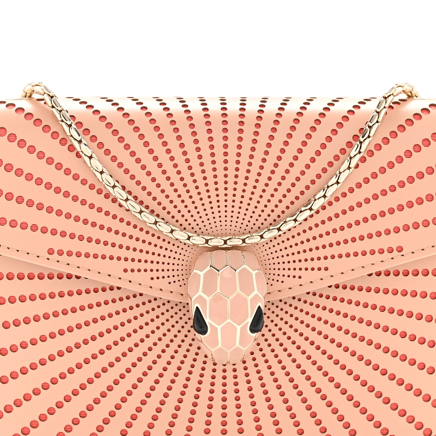 Bulgari Calfskin Laser Cut Small Serpenti Forever Diamond Blast Top Handle Bag White Beige 8 of 11