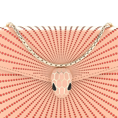 Bulgari Calfskin Laser Cut Small Serpenti Forever Diamond Blast Top Handle Bag White Beige 8 of 11