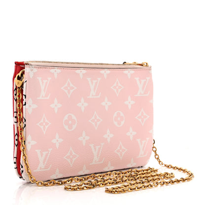 Louis Vuitton Monogram Giant Double Zip Pochette Rouge 3 of 11